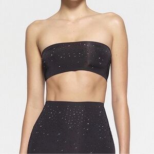 MEDIUM SKIMS x Swarovski Jelly Sheer Tube Top Onyx NWOT